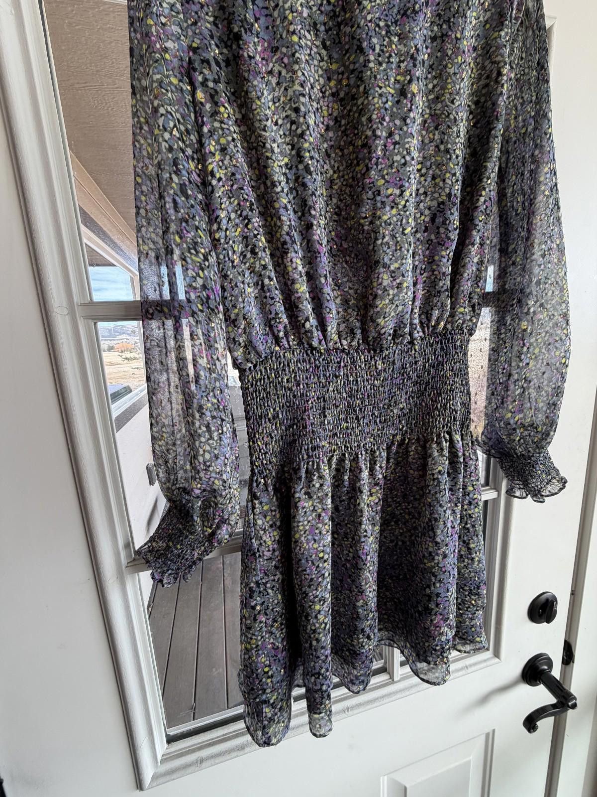 Other WHBM Pointillism Blouson Dress Long Sleeves S Metallic Size S / US 4 / IT 40 - 11 Thumbnail
