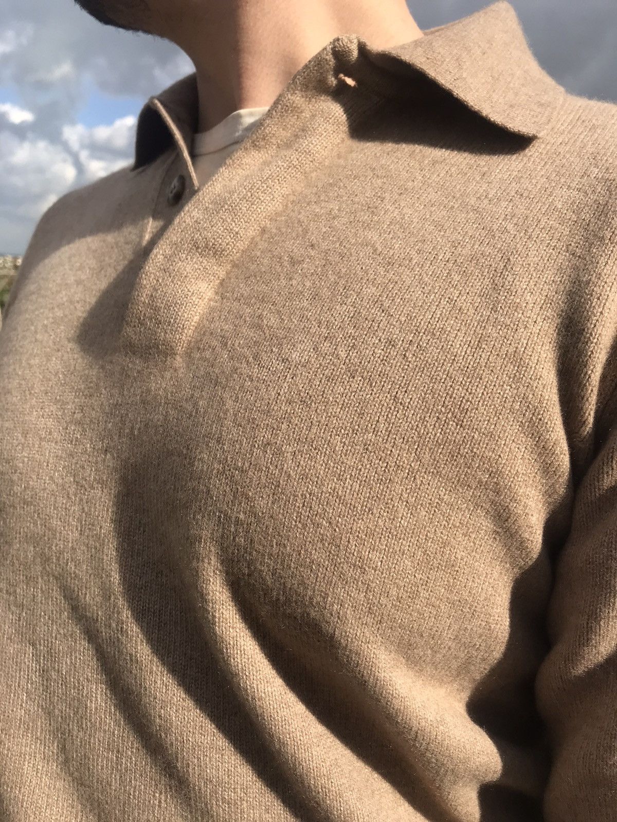 Handmade PURE CASHMERE THICK LONG SLEEVE POLO Size US L / EU 52-54 / 3 - 2 Thumbnail