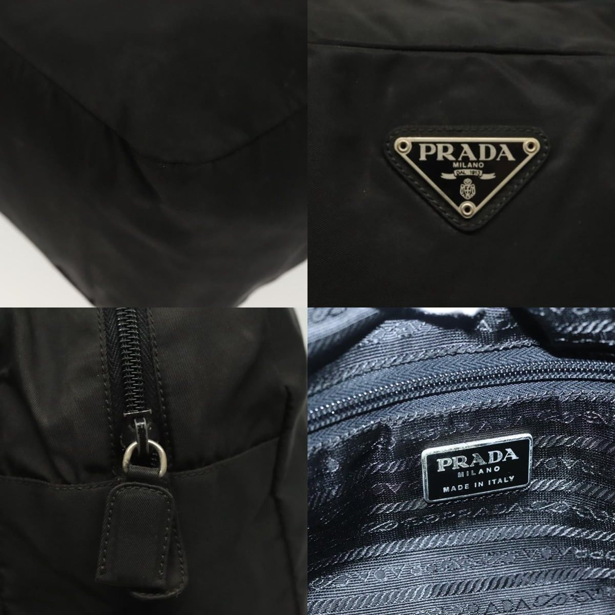 Prada PRADA Hand Bag Nylon Black Silver Size ONE SIZE - 11 Thumbnail