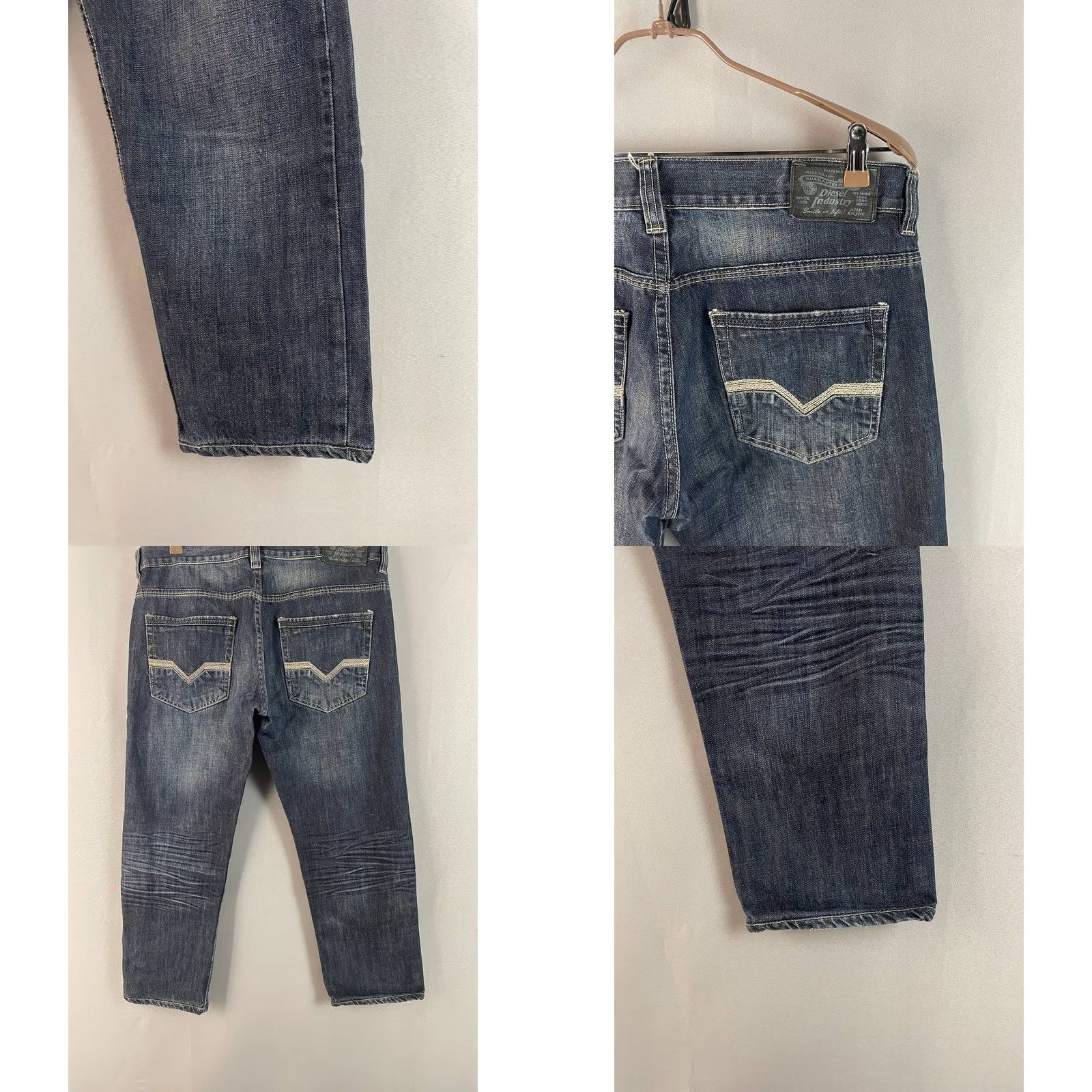 Diesel Diesel Jeans Size 34 Blue Cotton Stretch Wide-Leg Biker Regular Fit 5-Pocket Denim Mens Size US 34 / EU 50 - 8 Thumbnail