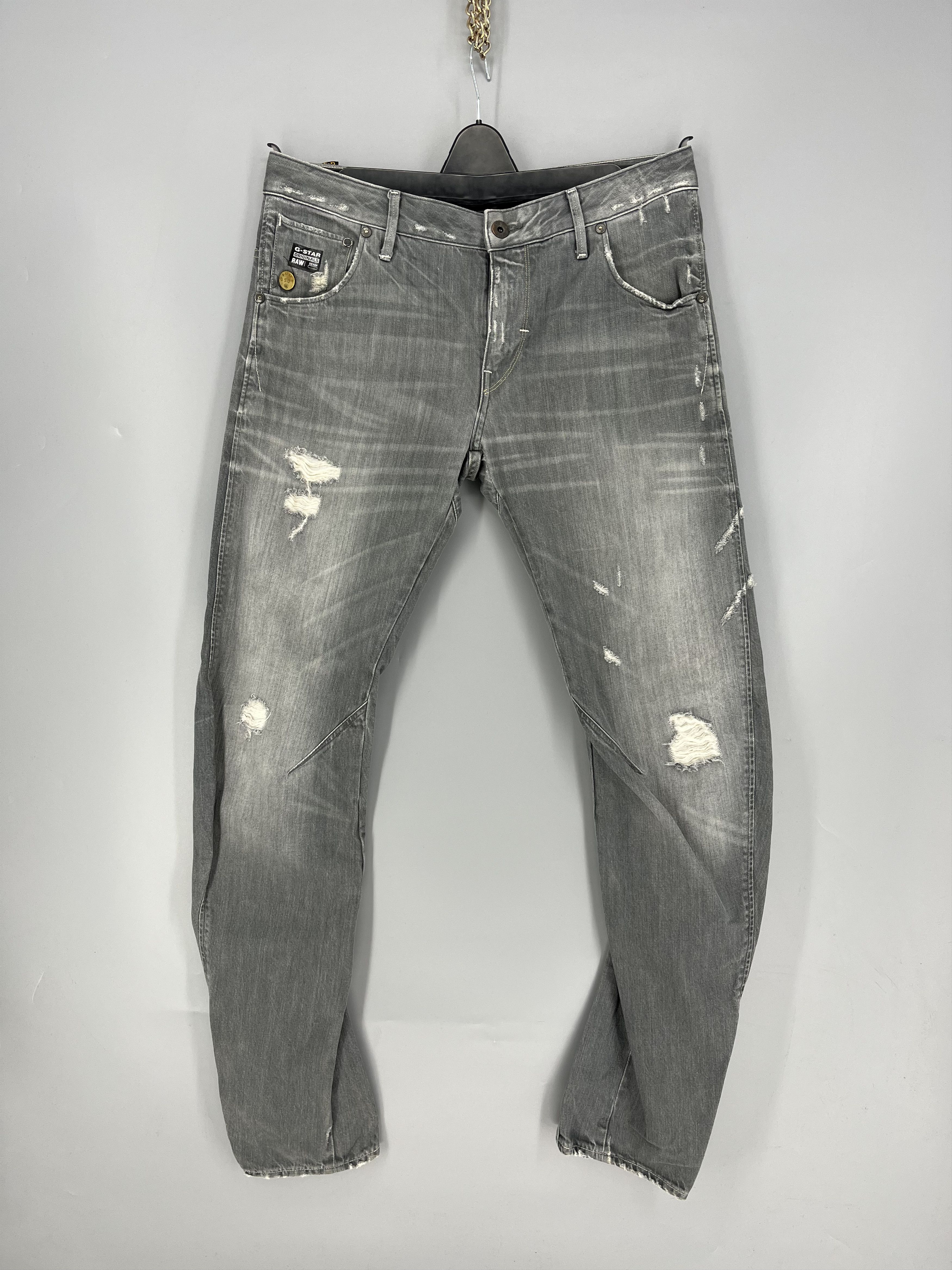G-Star G-Star RAW GS01 Distressed Jeans Mens 33x34 Gray 3D Size US 33 - 1 Thumbnail