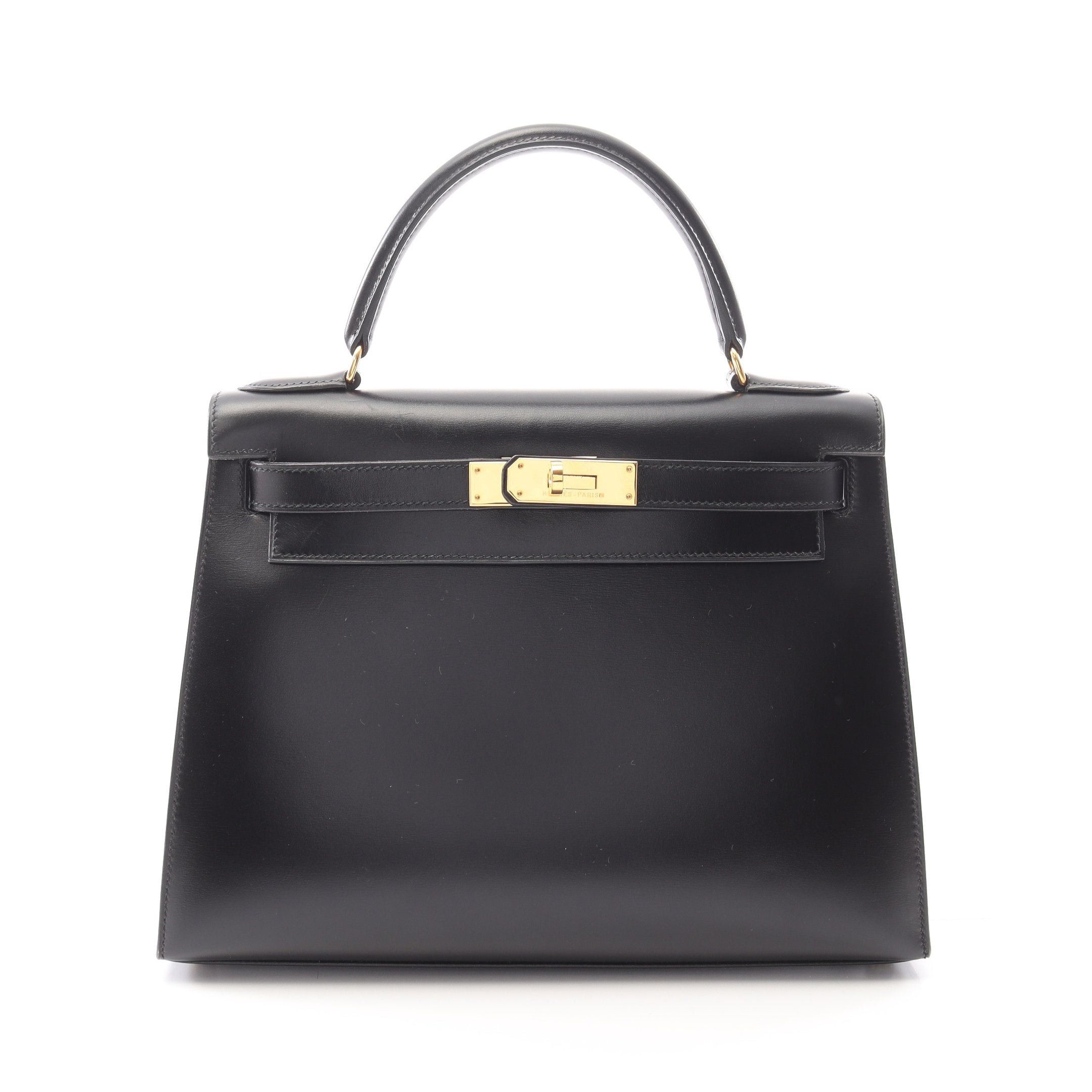 Hermes Hermes Kelly28 Handbag Box Calf Black Gold Hardware Outside Sewing ○V Stamp Size ONE SIZE - 1 Thumbnail