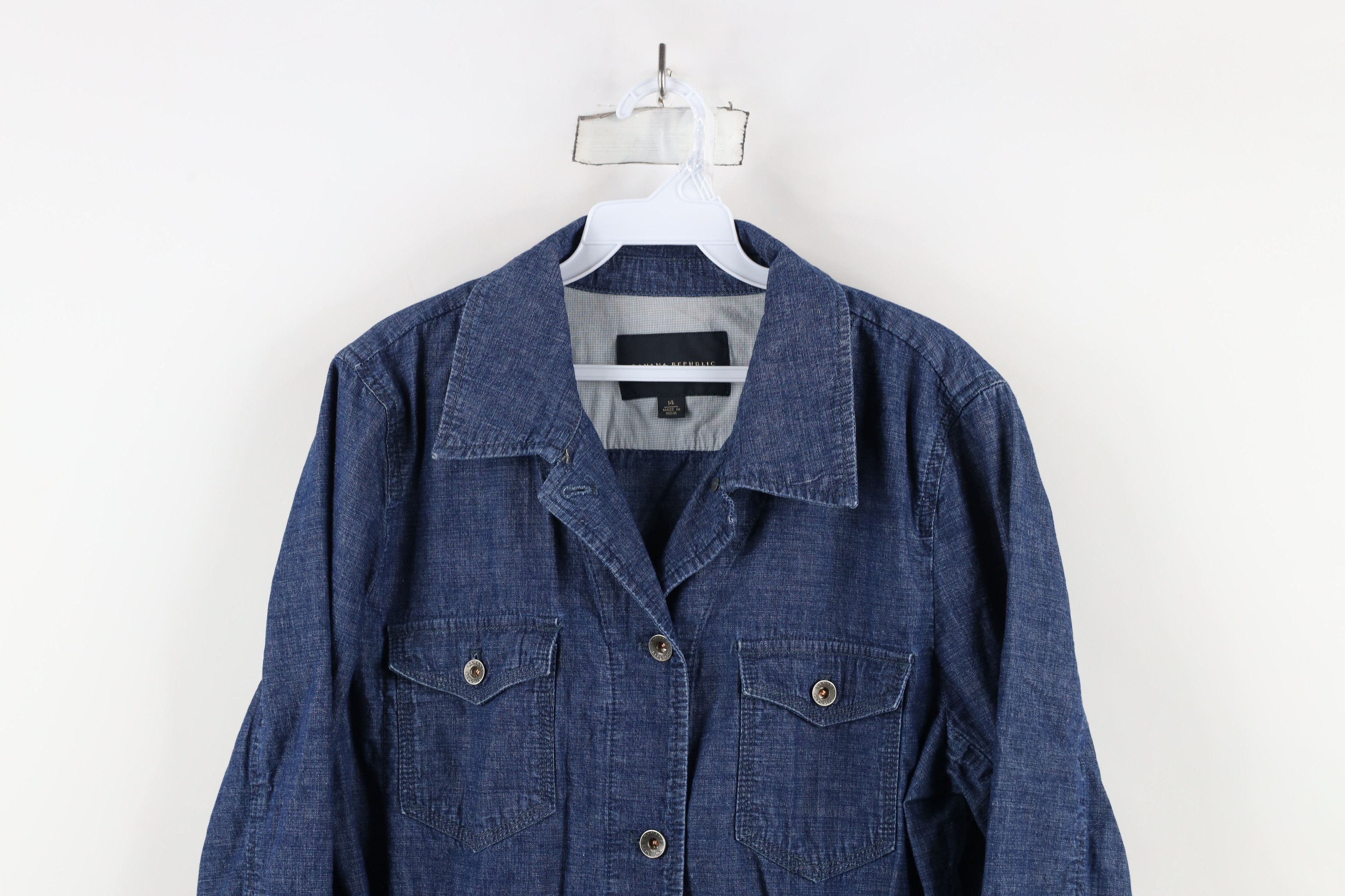 Banana Republic × Vintage Bananan Republic Denim Button Shirt Jacket Jac Shirt Blue Size XL / US 12-14 / IT 48-50 - 2 Thumbnail