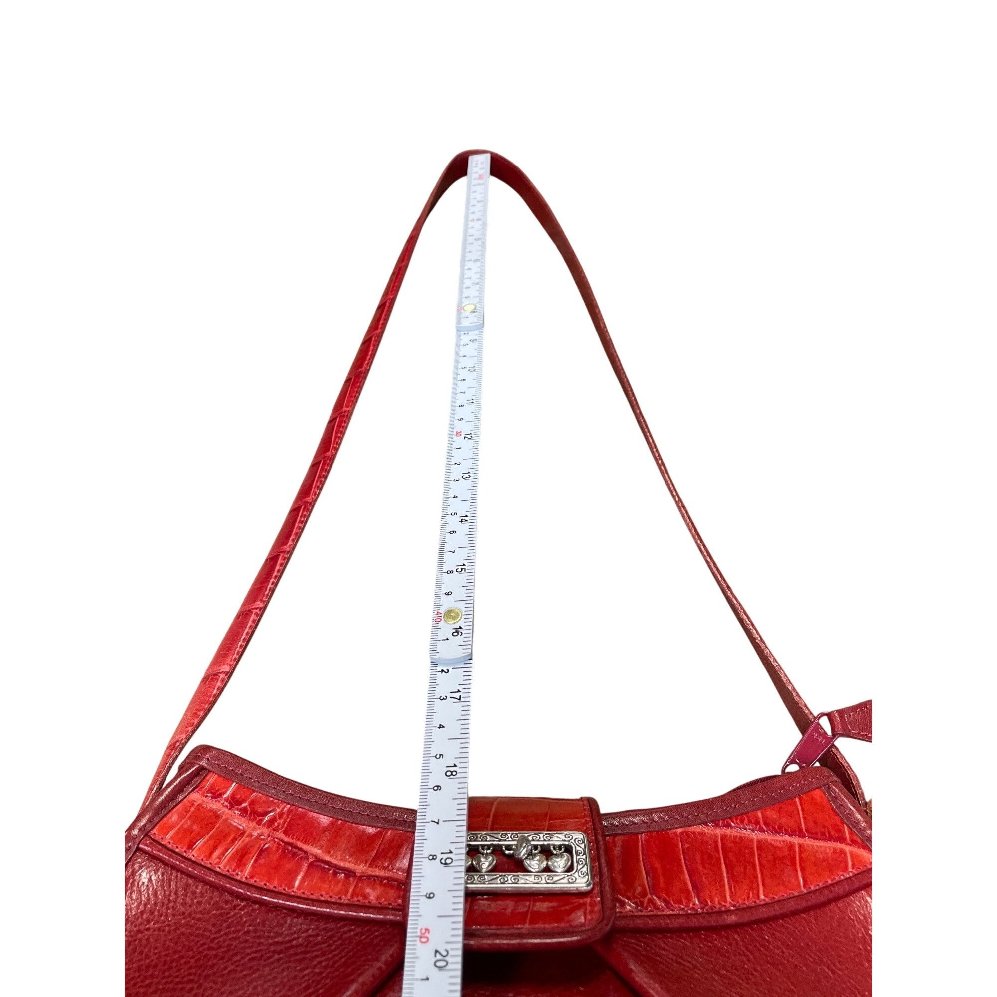 Brighton Brighton womans red leather pebbled shoulder handbag style A Size ONE SIZE - 10 Thumbnail