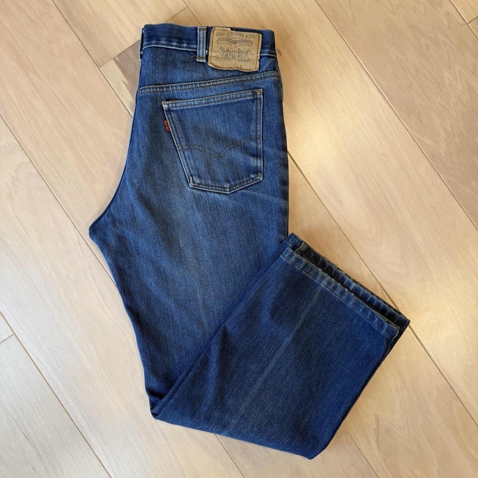 Levi's Vintage Levis Orange Tab Lined Jeans 34 Blue 80s Boot Cut Size US 34 / EU 50 - 2 Thumbnail