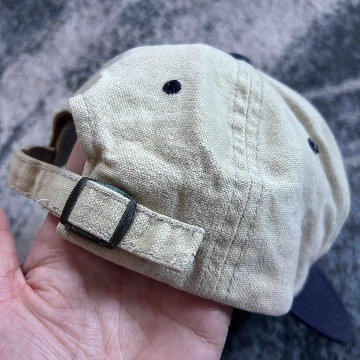 Vintage 80s UVA ViRGiNiA CAVALiERS WOVEN CANVAS DAD CAP CREAM NAVY Size ONE SIZE - 5 Thumbnail