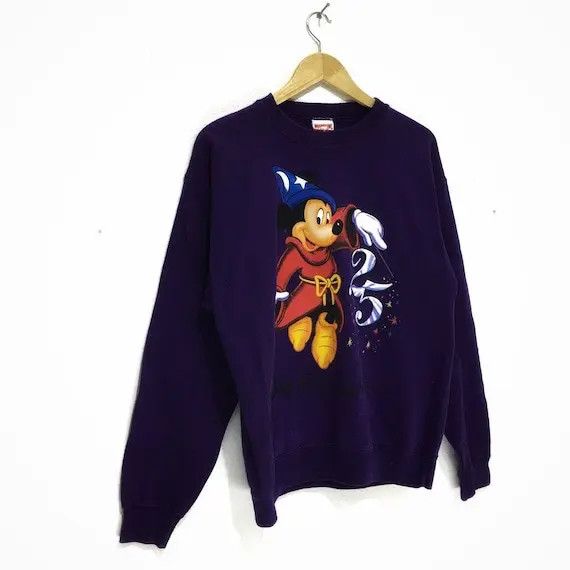 Mickey Mouse × Vintage Vtg MICKEY MOUSE Wizard Sweatshirt Disney Theme Park Size US M / EU 48-50 / 2 - 6 Thumbnail