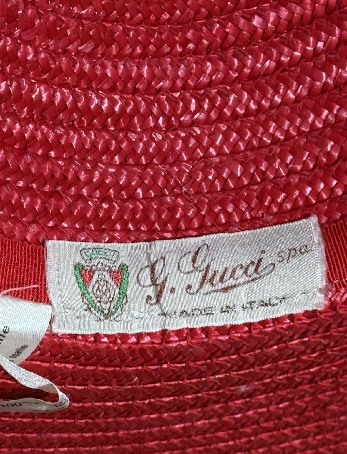 Gucci Vintage 90s Gucci Straw Hat Red Womens Size M Made In Italy Size ONE SIZE - 9 Thumbnail