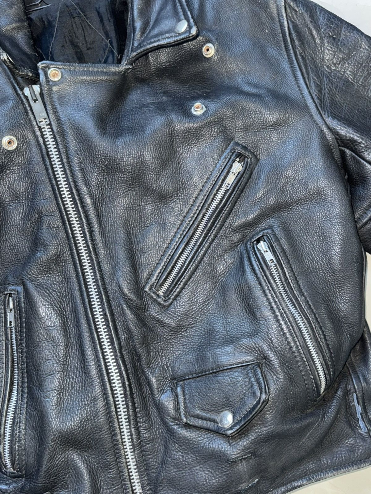Vintage Vintage Leather Biker Jacket motorcycle club Size US L / EU 52-54 / 3 - 7 Thumbnail