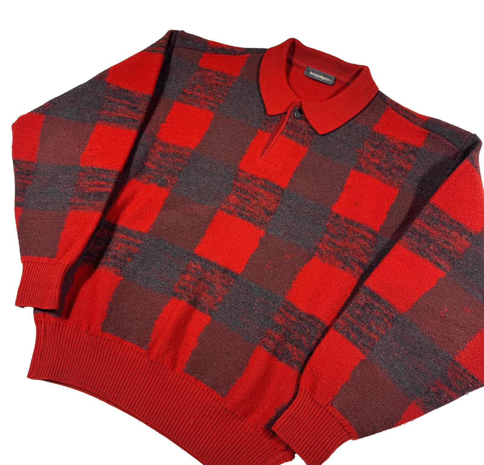 Issey Miyake Issey Miyake Plaid Sweater Size ONE SIZE - 2 Thumbnail