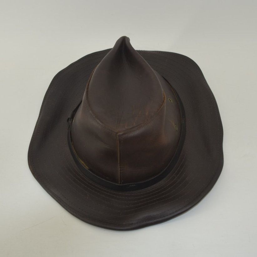 Vintage Henschel Hat Co. USA Dark Brown Oiled Leather Size M Cowboy Size ONE SIZE - 10 Thumbnail