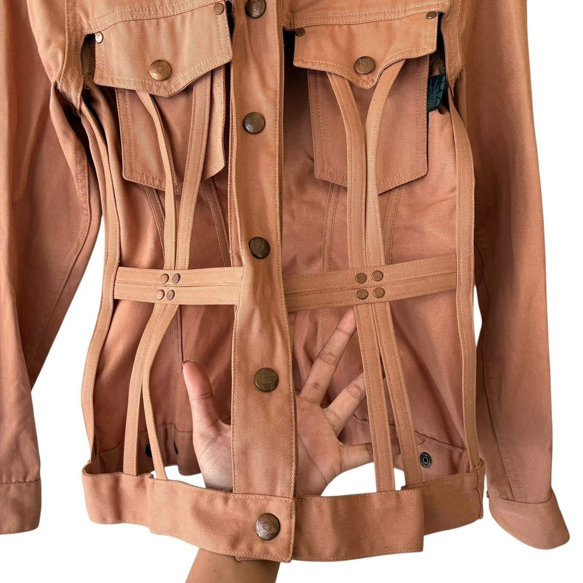 Jean Paul Gaultier Rare Jean Paul Gautier Structure Carget denim jacket Size M / US 6-8 / IT 42-44 - 4 Thumbnail