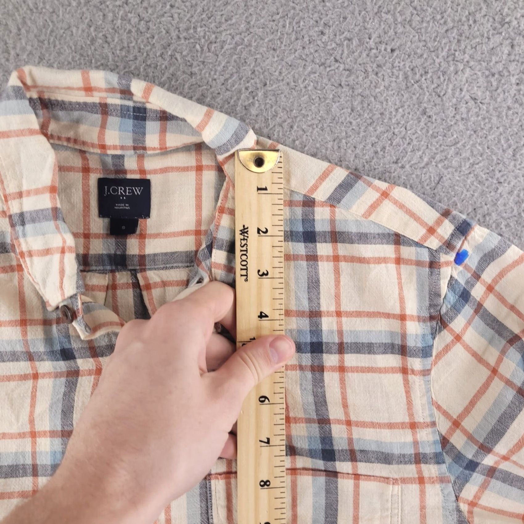 J.Crew J.CREW Shirt Mens Small Check Cotton Summer Breathable Long Sleeve Button-Up, Slim, Brown, Classic Pattern, Casual Size US S / EU 44-46 / 1 - 6 Thumbnail