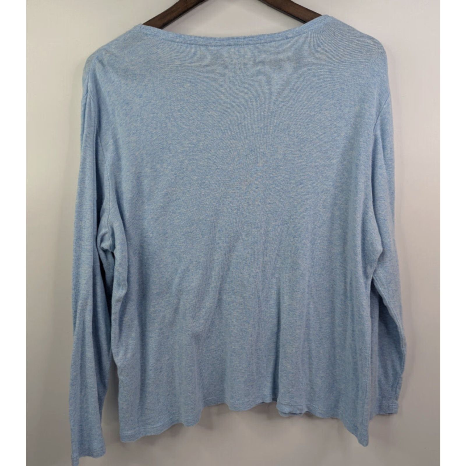 Vintage Chico's T-Shirt Long-Sleeve Scoop-Neck Tee Light Blue Cotton Size XL Womens Regular Adult Size XL Blue 3 US 16 Size XL / US 12-14 / IT 48-50 - 3 Thumbnail