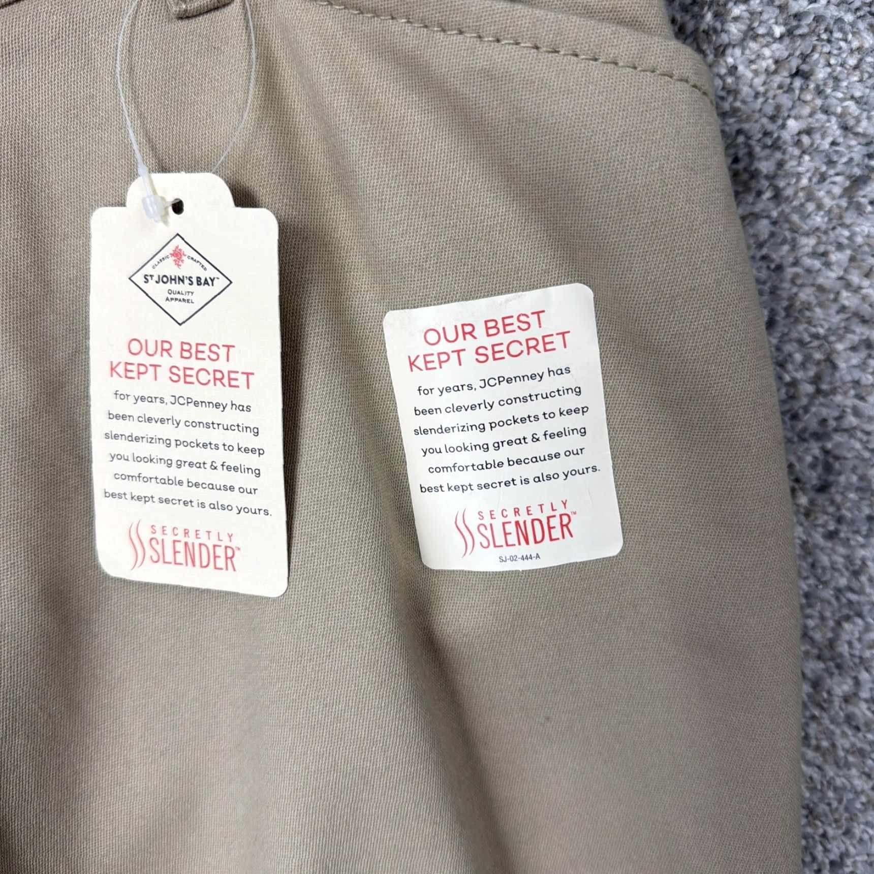 Vintage St. John's Bay Capri Pants Womens 8P 31x16 Beige Twill Stretch Chino Office Size 30" / US 8 / IT 44 - 2 Thumbnail