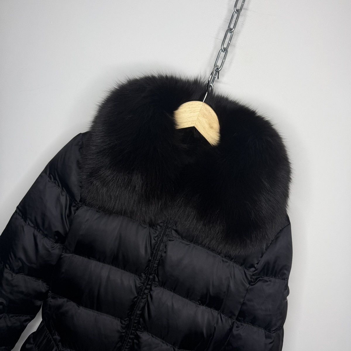 Prada Goose Down Black Fox Fur Parka Puffer Coat Jacket 46 Milan Size L / US 10 / IT 46 - 4 Thumbnail