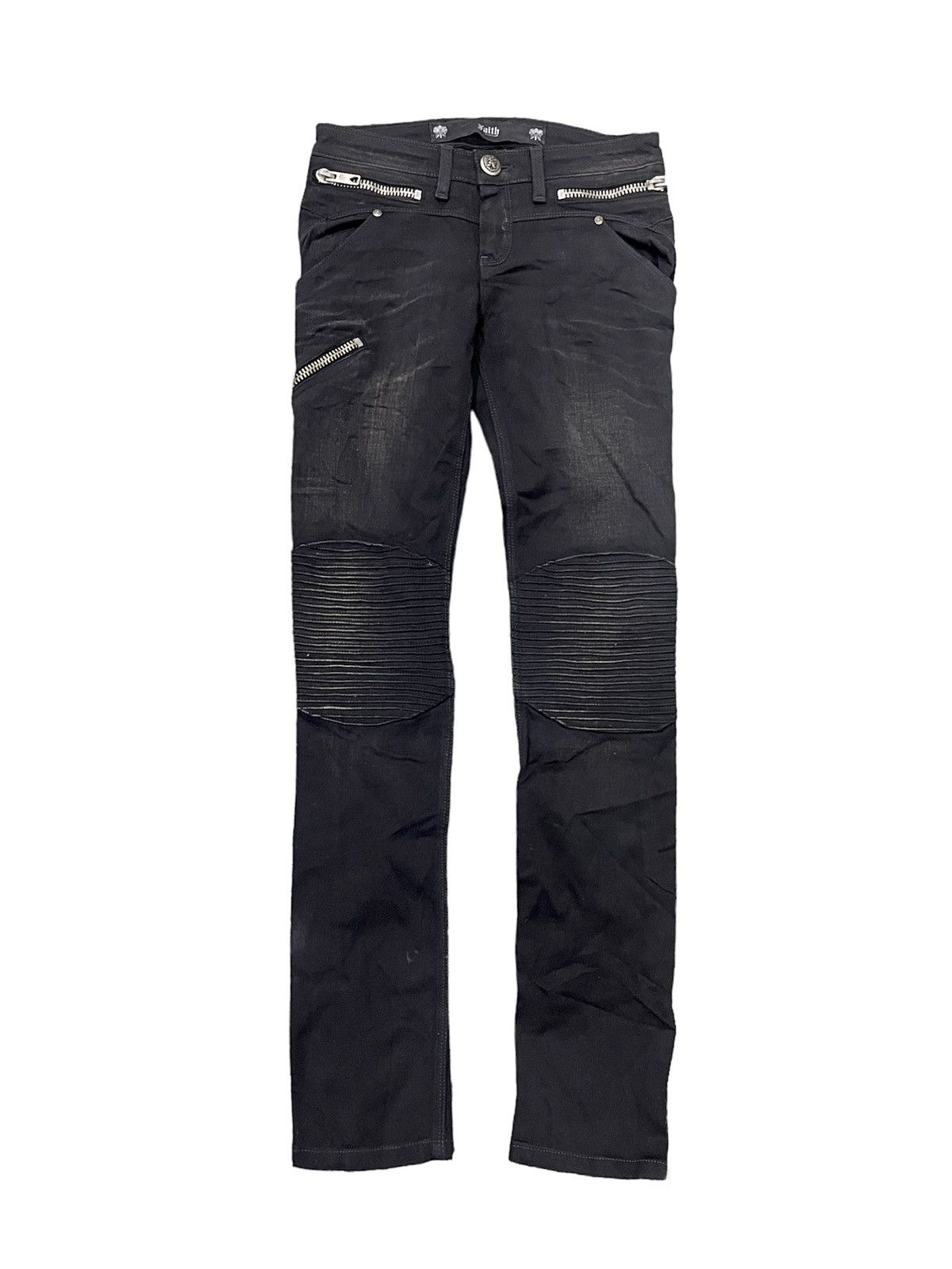 Faith Connexion Black Zip Biker Jeans