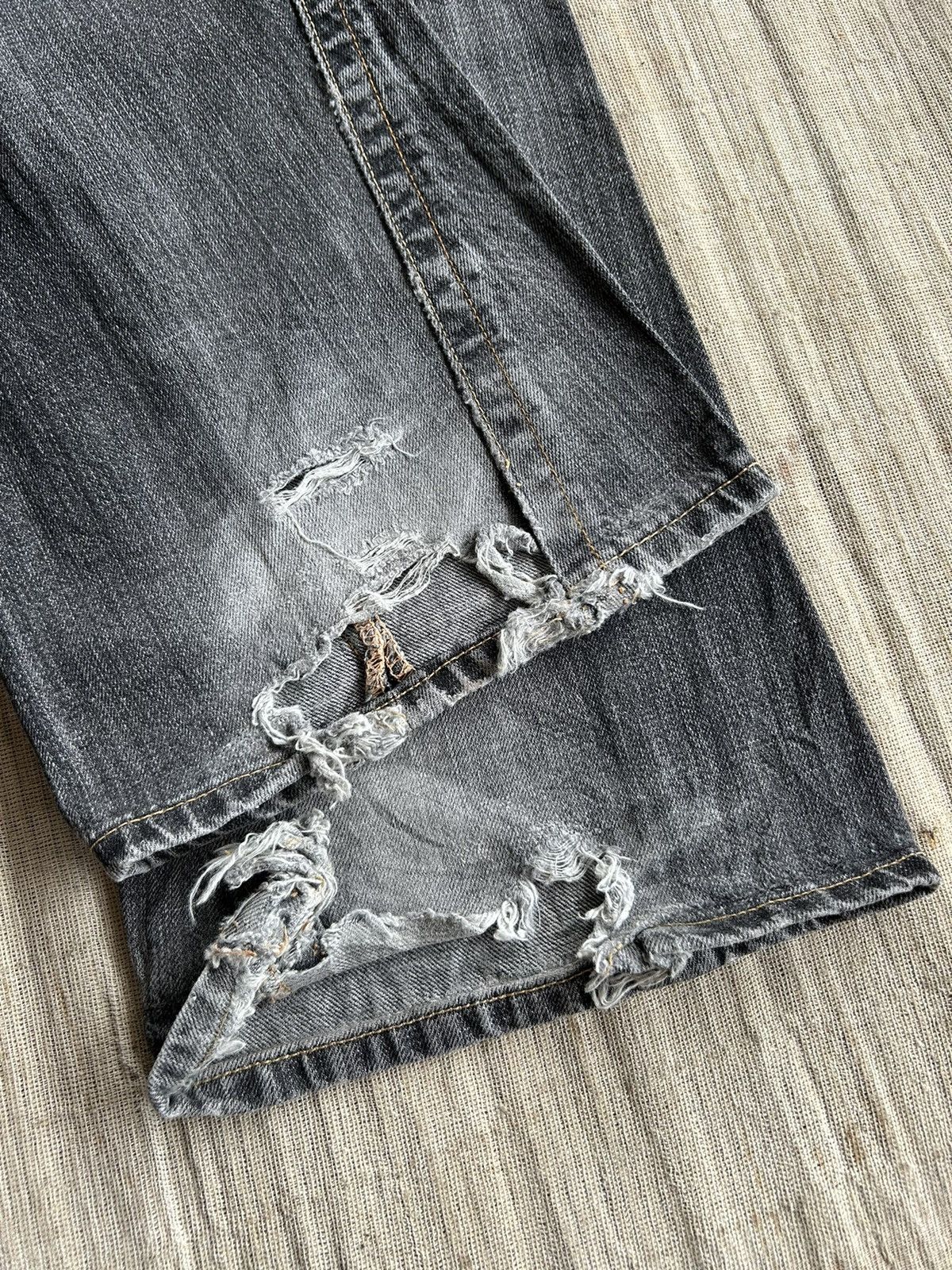 Japanese Brand Flare Semantic design disteressed denim🎌☠️☠️ Size US 34 / EU 50 - 18 Thumbnail