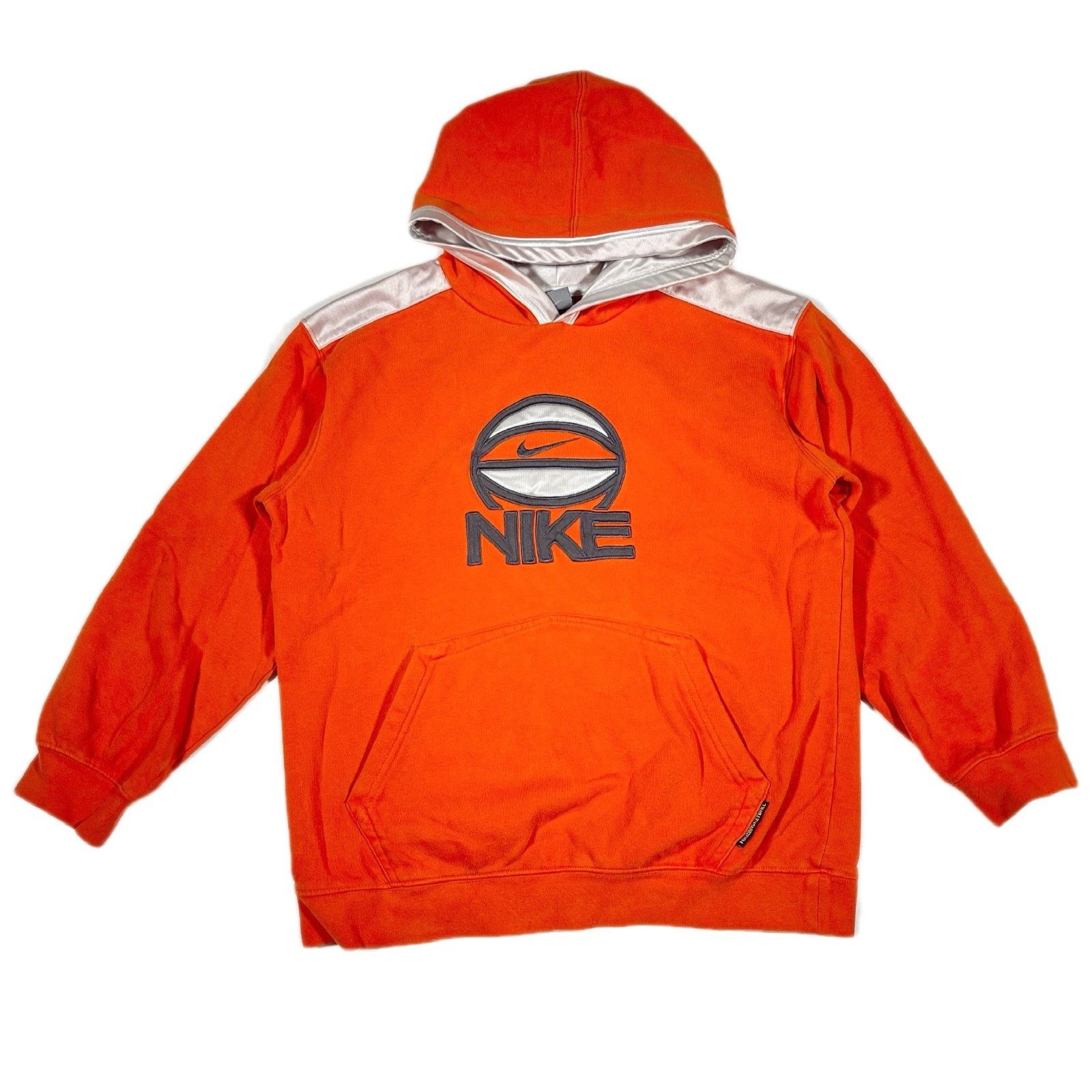 Nike × Vintage vintage Nike Air basketball hoodie Orange gray Youth Large L Size US L / EU 52-54 / 3 - 1 Thumbnail