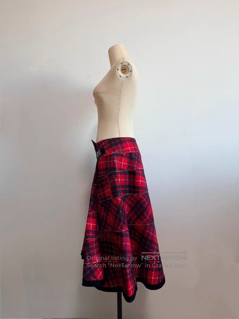 Comme des Garcons Comme Des Garcons size S Red Grid Skirt Size 22" - 4 Thumbnail