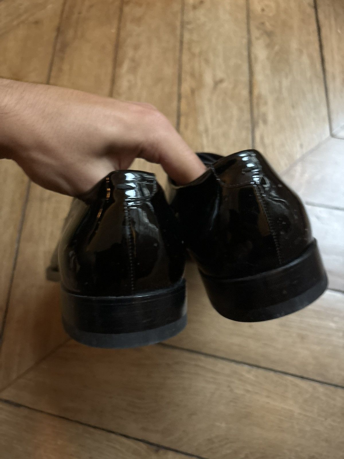 Jil Sander Jil Sander Patent Black Leather Derby Shoes Size US 9 / EU 42 - 13 Thumbnail
