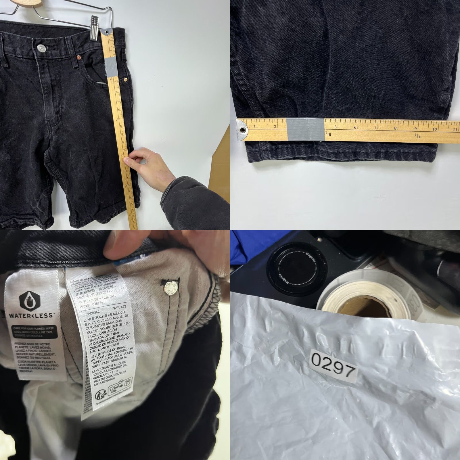 Levi's VINTAGE Levi's Black 32 Jorts Denim Bermuda 5-Pocket 90s Mens Shorts Size US 32 / EU 48 - 8 Thumbnail