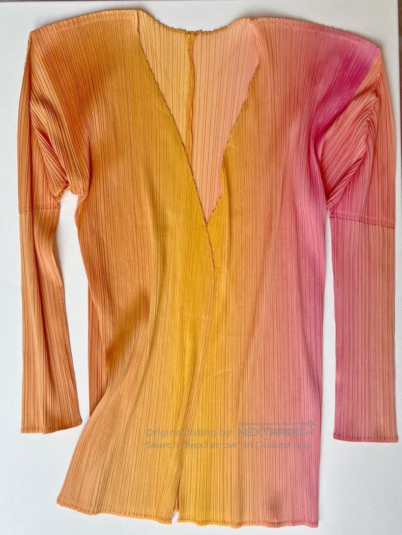 Issey Miyake Issey Miyake Orange-pink Gradient Cardigan Size L / US 10 / IT 46 - 8 Thumbnail