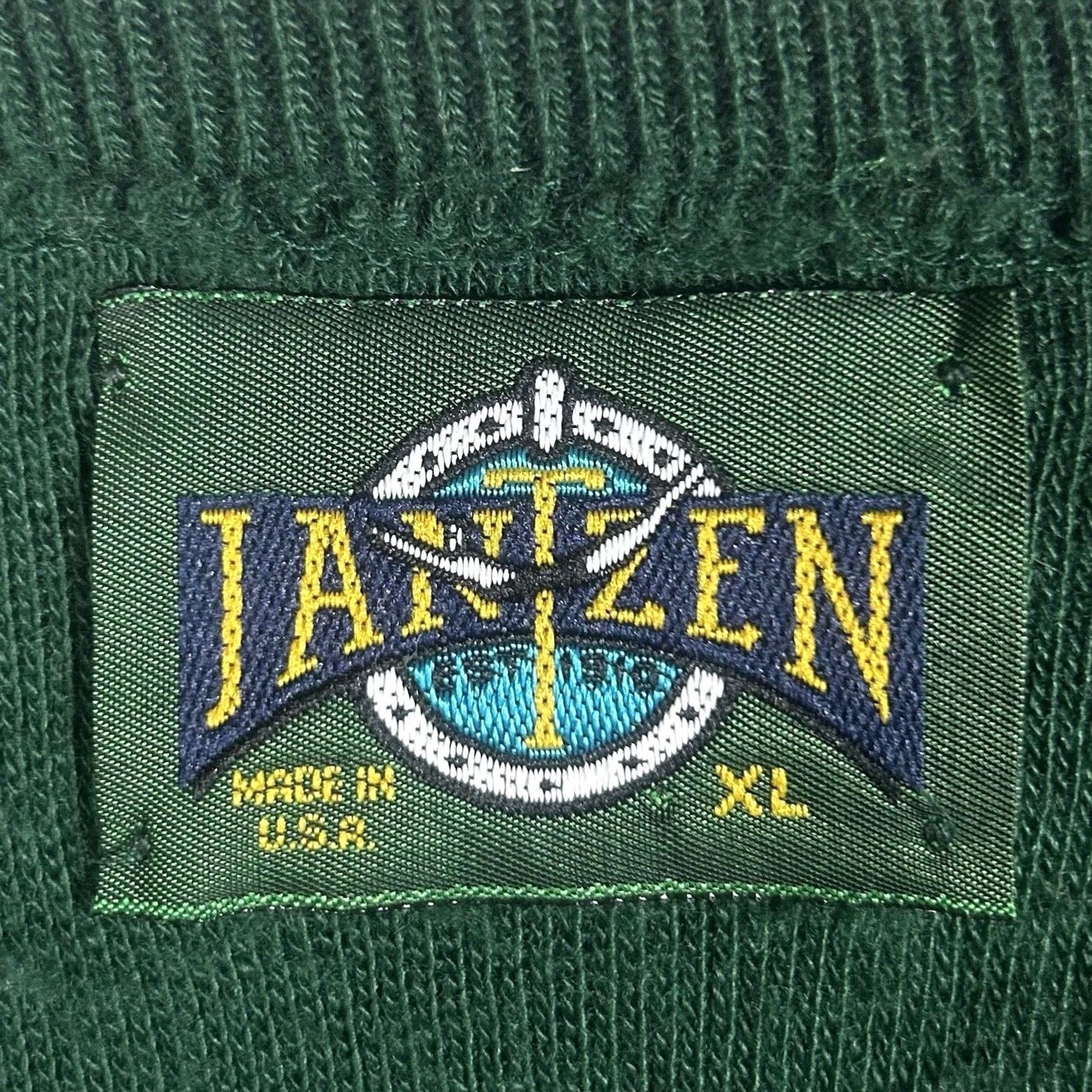 Jantzen VINTAGE Jantzen Sweater XL Men V-Neck Green Long Sleeve Knit Heavyweight Regular Size USA 90s Hiking Ski Vintage Mens Size US XL / EU 56 / 4 - 4 Thumbnail