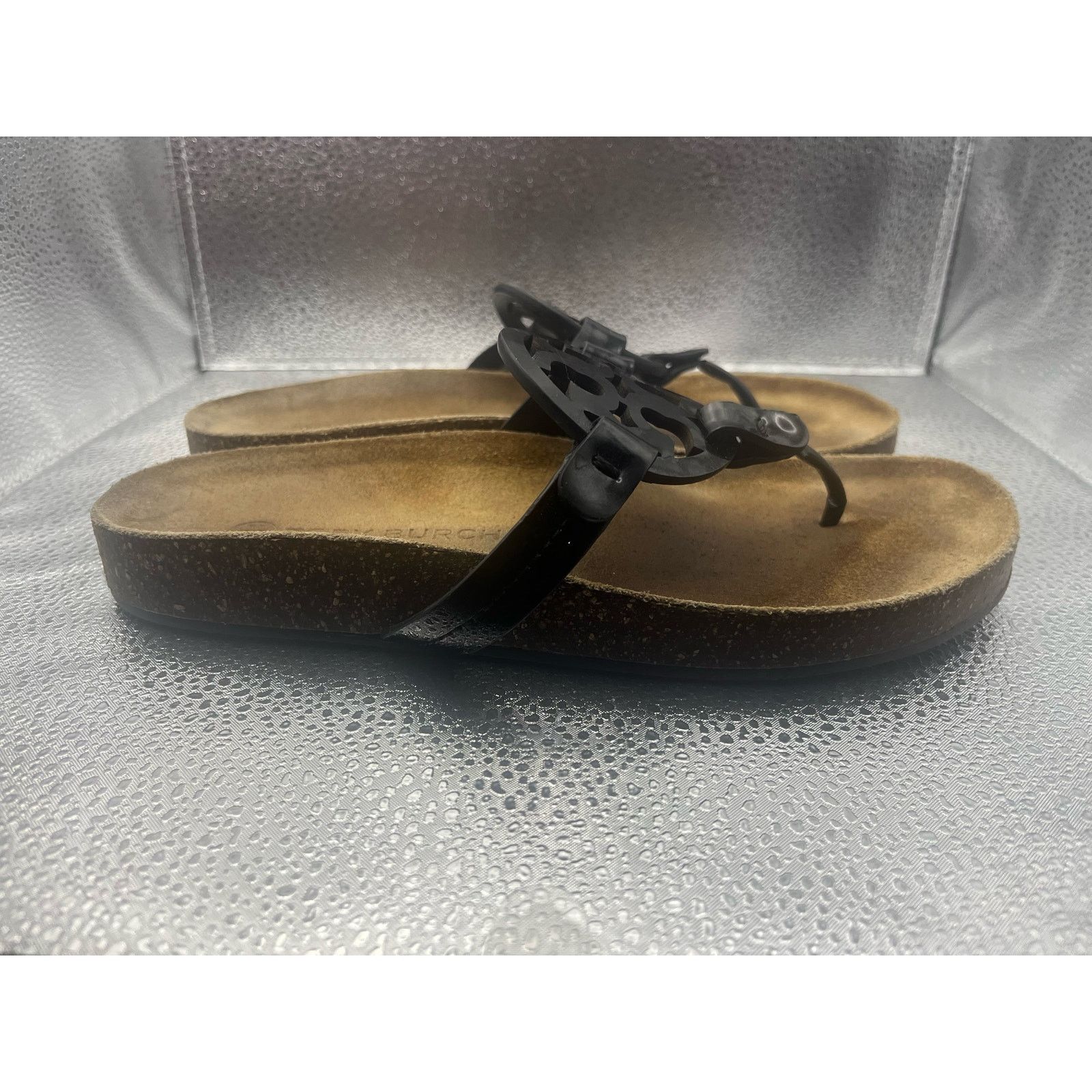 Tory Burch Tory Burch Miller Cloud Black Patent Sandals Flip Flops 7" Size US 7 / IT 37 - 1 Thumbnail