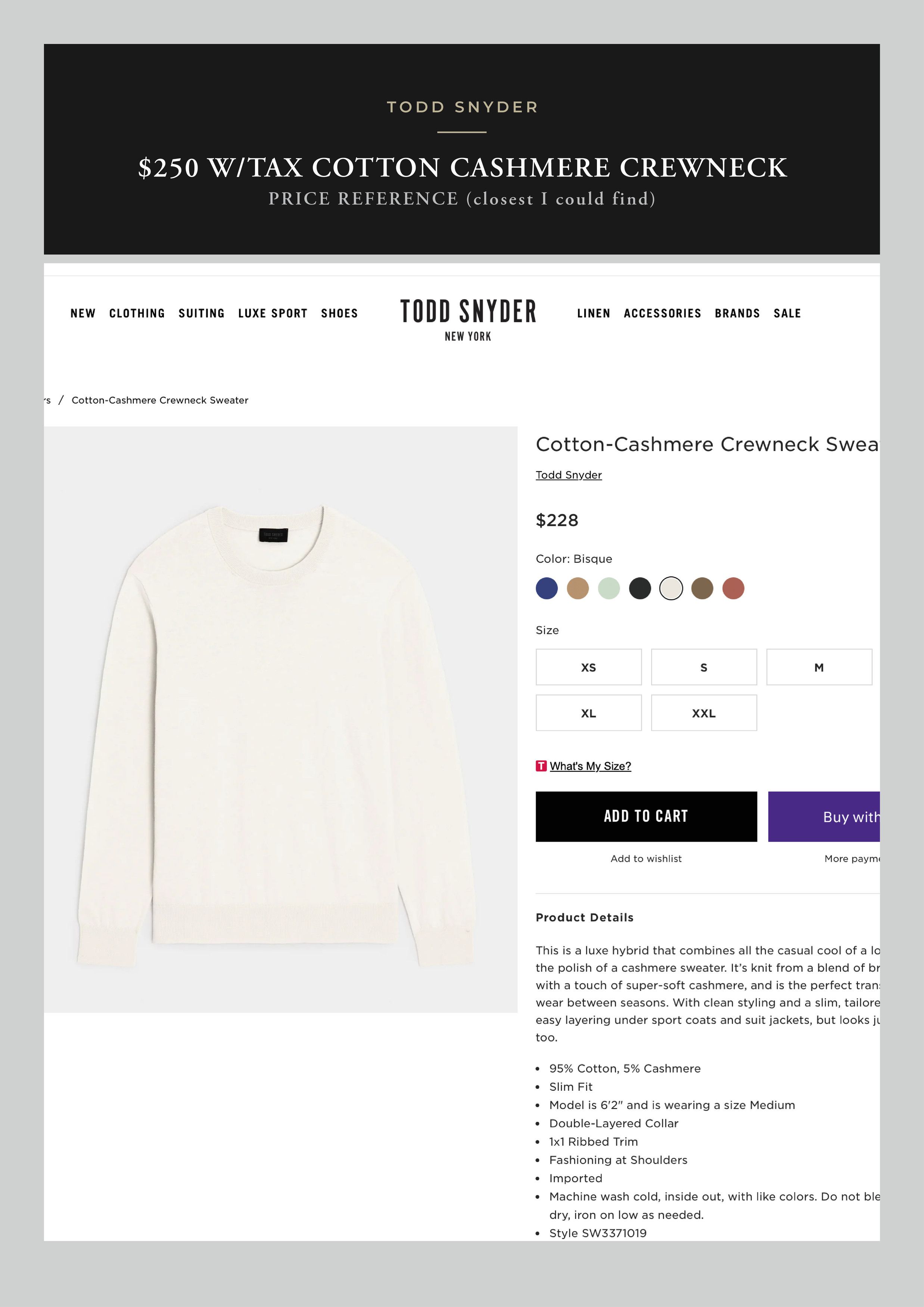 Todd Snyder Best Dressed Rare $250 w/tax Elevated Cotton Cashmere Knit Size US L / EU 52-54 / 3 - 5 Thumbnail