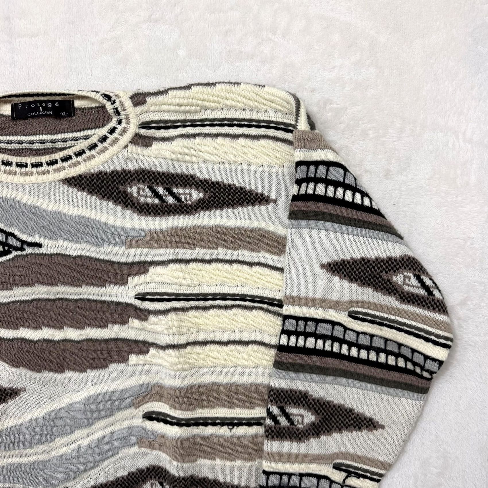 Coogi Protege Sweater Mens XL Multicolor 3D Knit Coogi Style Crewneck Pullover Size US XL / EU 56 / 4 - 3 Thumbnail