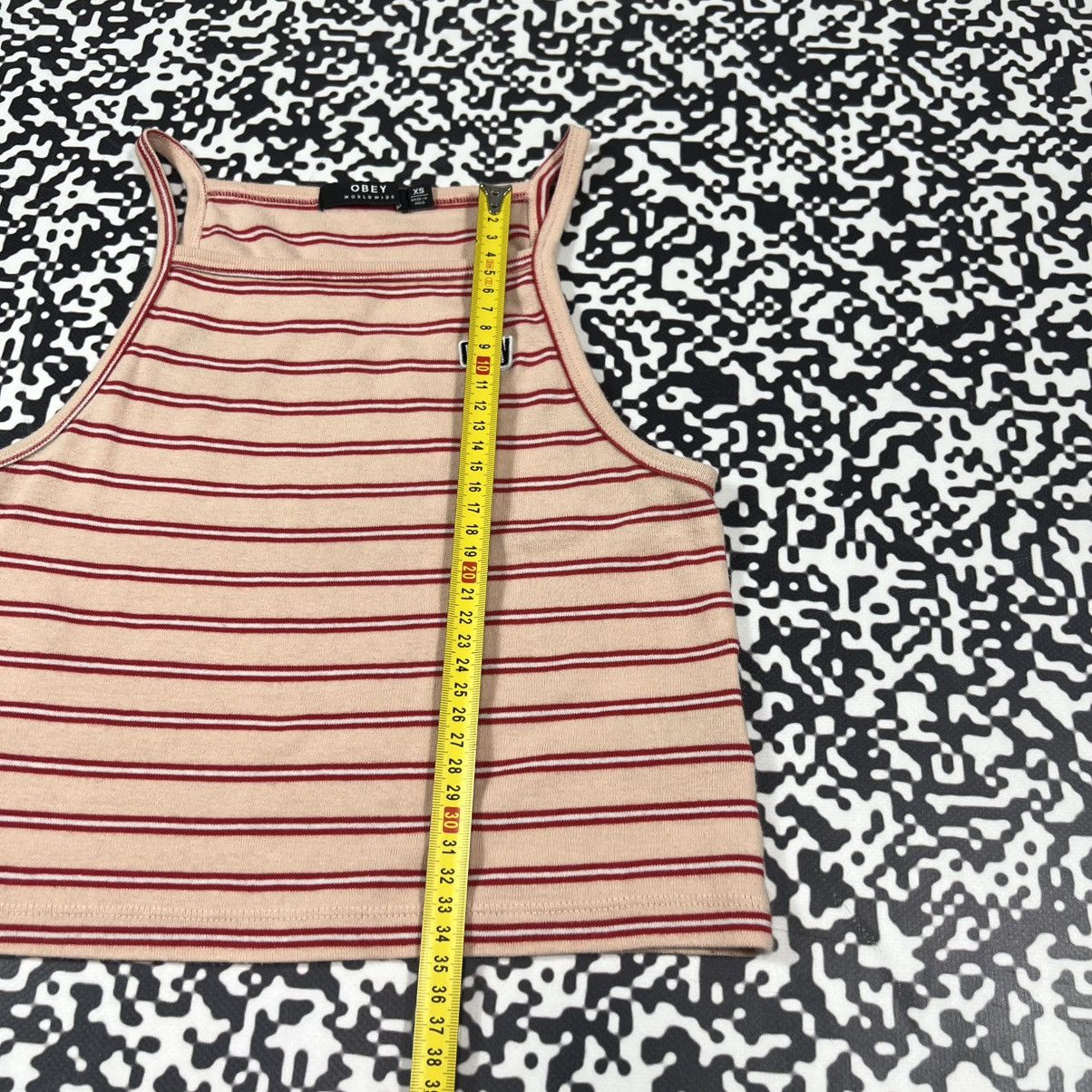 Obey Vintage Y2K Obey Striped Retro Sexy Tank Top Skate Sk8 Style Size XS / US 0-2 / IT 36-38 - 11 Thumbnail