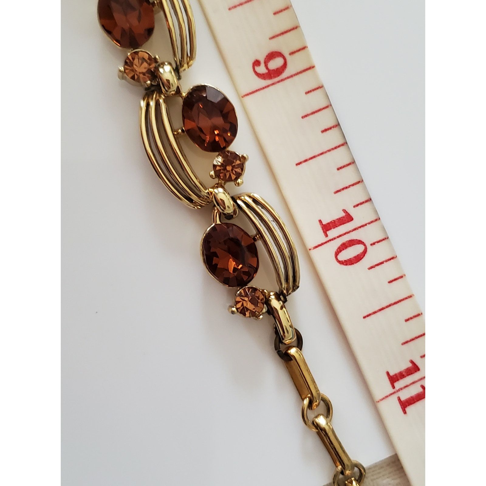 Other Vintage Amber Brown Rhinestone Choker Necklace by Lisner Size ONE SIZE - 10 Thumbnail
