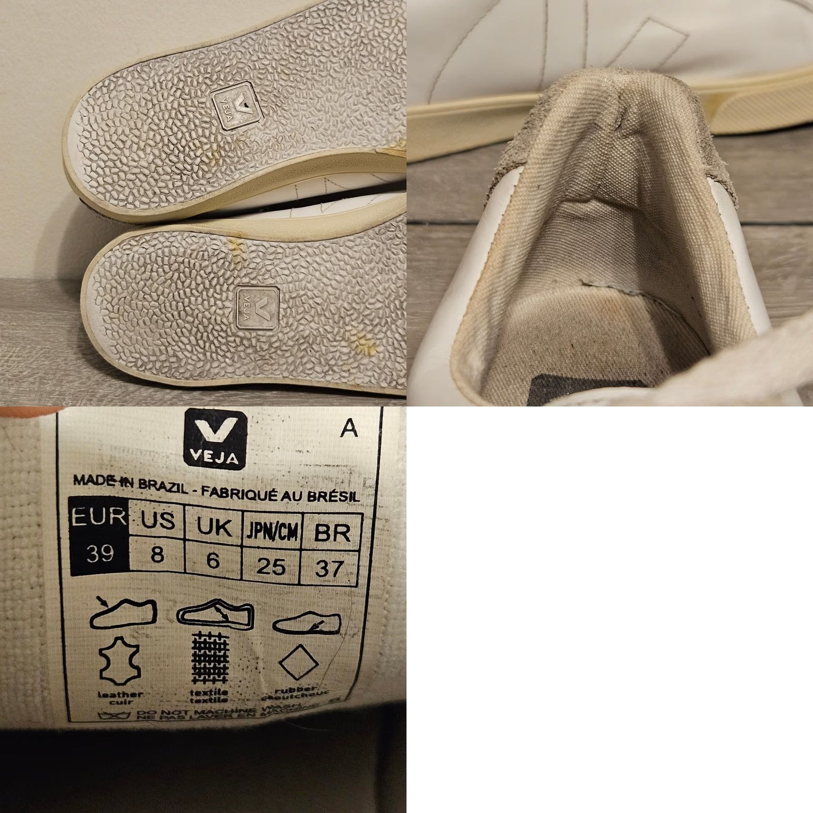 Veja VEJA Shoes Womens Size 8 White Leather Casual Low Top Sneaker Size M / US 6-8 / IT 42-44 - 8 Thumbnail