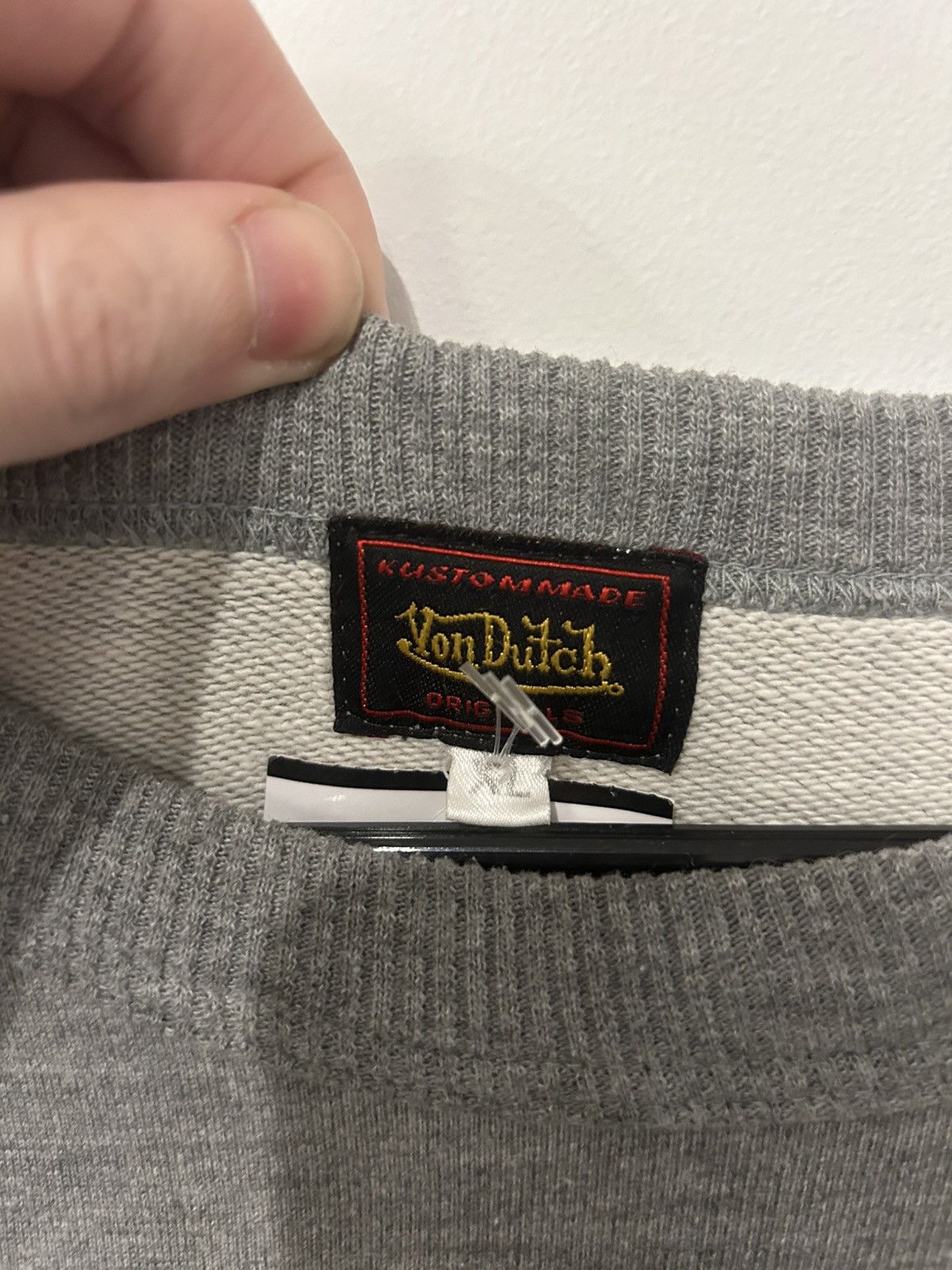 Von Dutch Von Dutch Original Embroidered Flame Sleeve Grey Sweater Size US XL / EU 56 / 4 - 7 Thumbnail