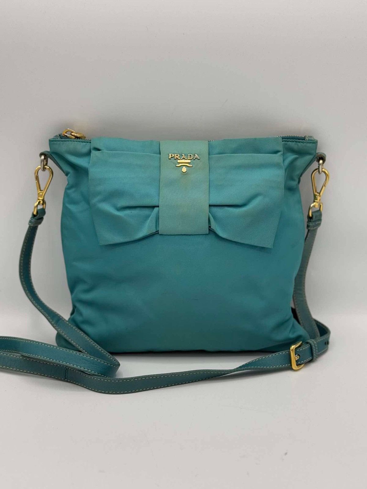 Prada Tessuto Crossbody Bag in Blue, Women's