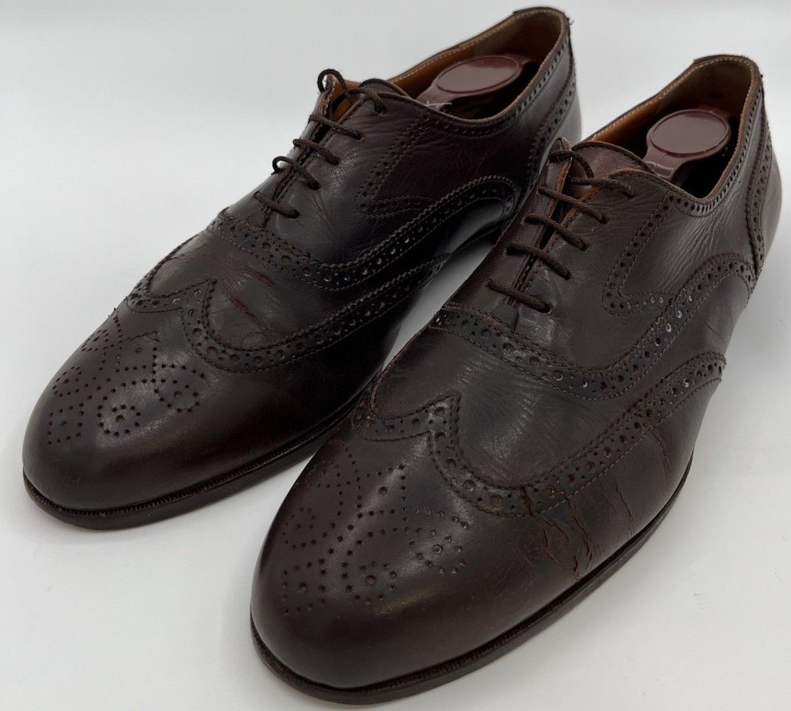 Polo Ralph Lauren Polo Ralph Lauren Brown Leather Wingtip Oxfords Size 10.5D Size US 10.5 / EU 43-44 - 1 Thumbnail