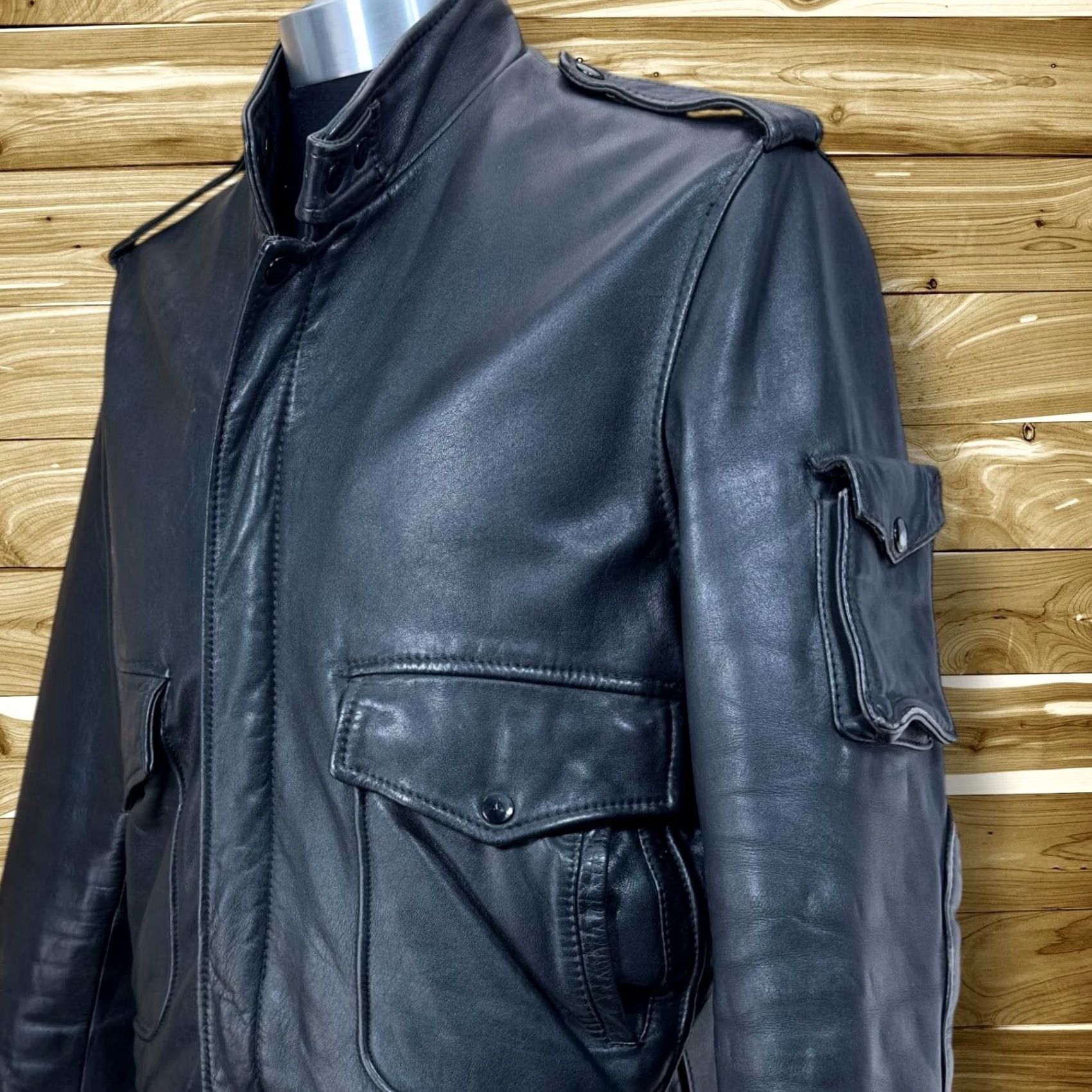 Harley Davidson Harley-Davidson Vintage Leather Jacket Biker Black Men's 38 Size US XXS / EU 40 - 7 Thumbnail