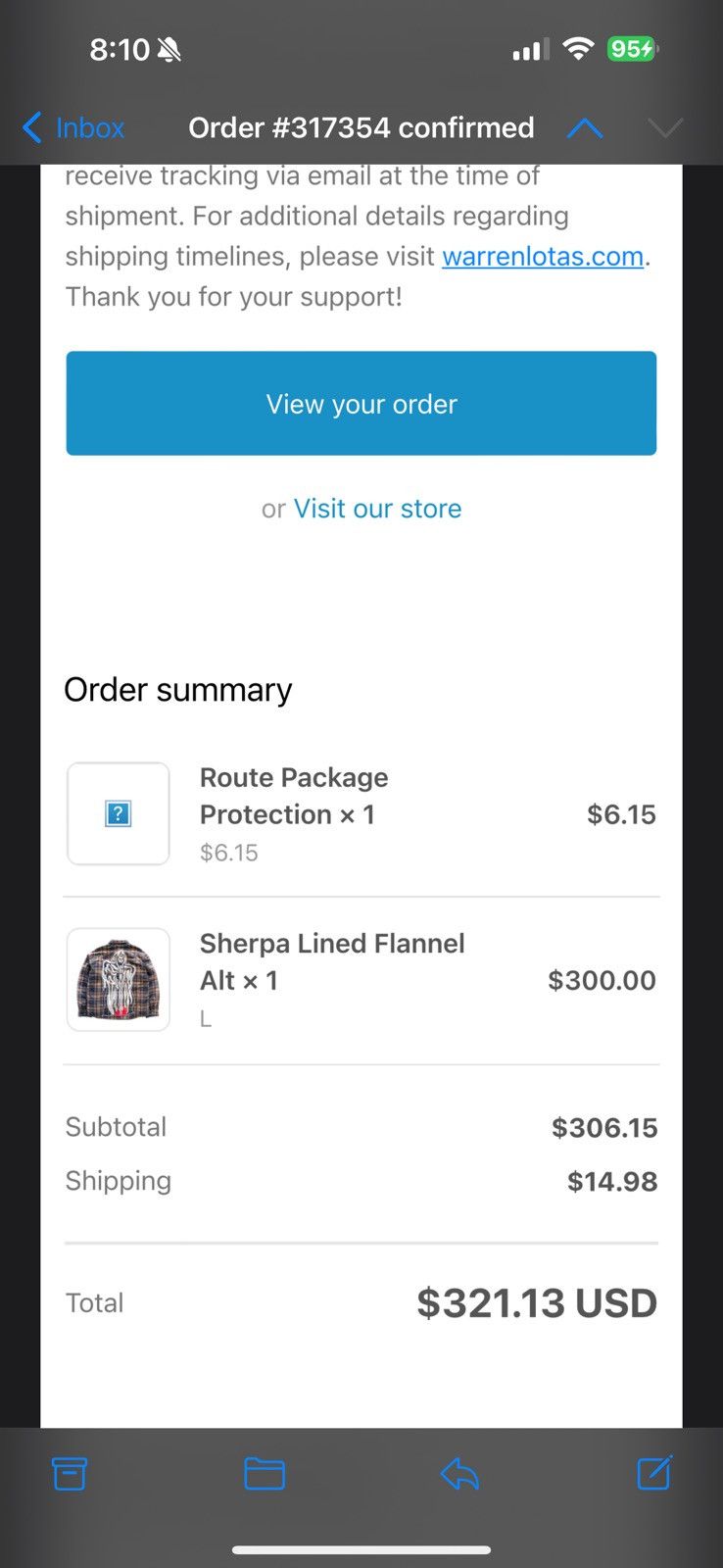 Warren Lotas Warren Lotas Sherpa Lined Flannel ❄️ Size US L / EU 52-54 / 3 - 8 Thumbnail
