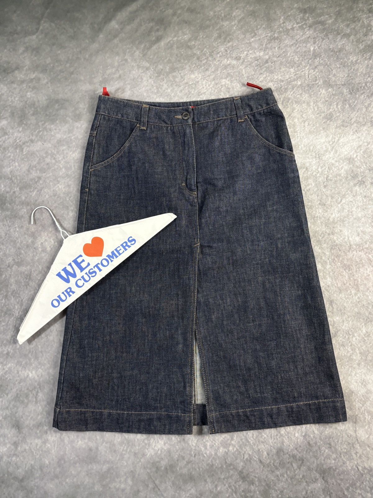 Prada × Vintage 2000s Prada Sport Vintage Prada Denim Maxi Skirt 1990s Long Size 28" / US 6 / IT 42 - 24 Thumbnail