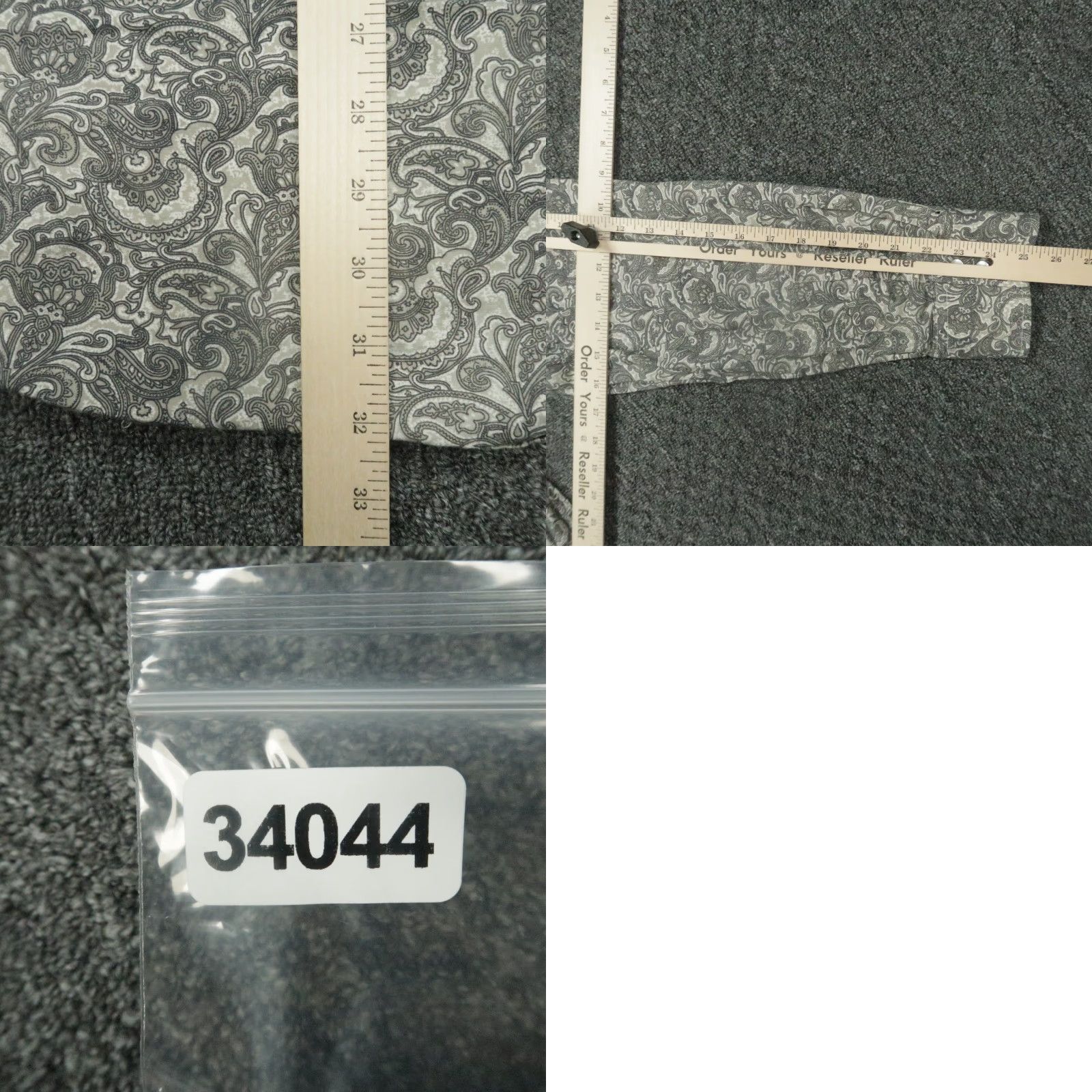 Stetson Stetson Shirt Mens 2XL Gray Paisley Pearl Snap Western Long Sleeve Button-Up Size US XXL / EU 58 / 5 - 8 Thumbnail