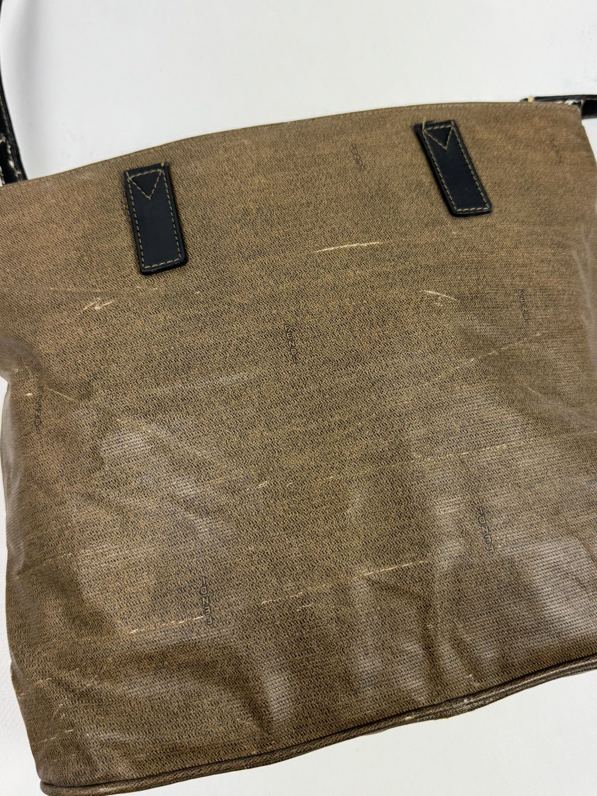 Fendi 1990’s Vintage Distressed Fendi Logo PVC Shoulder Bag Size ONE SIZE - 12 Thumbnail