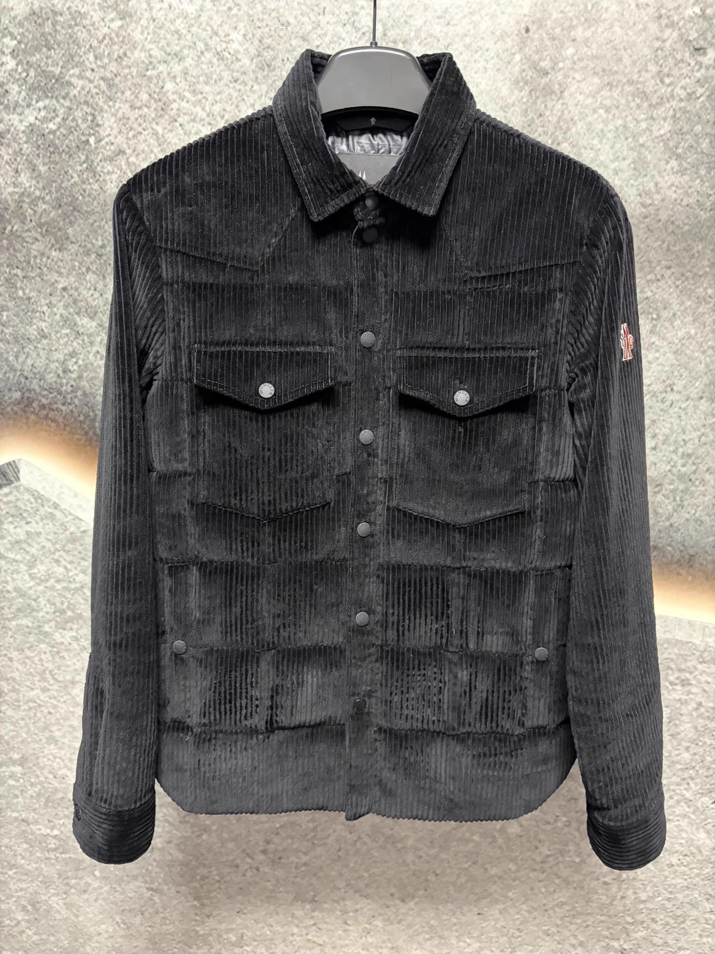 Moncler Moncler Men's Corduroy Down Jacket Black Size 2 Size US M / EU 48-50 / 2 - 1 Thumbnail
