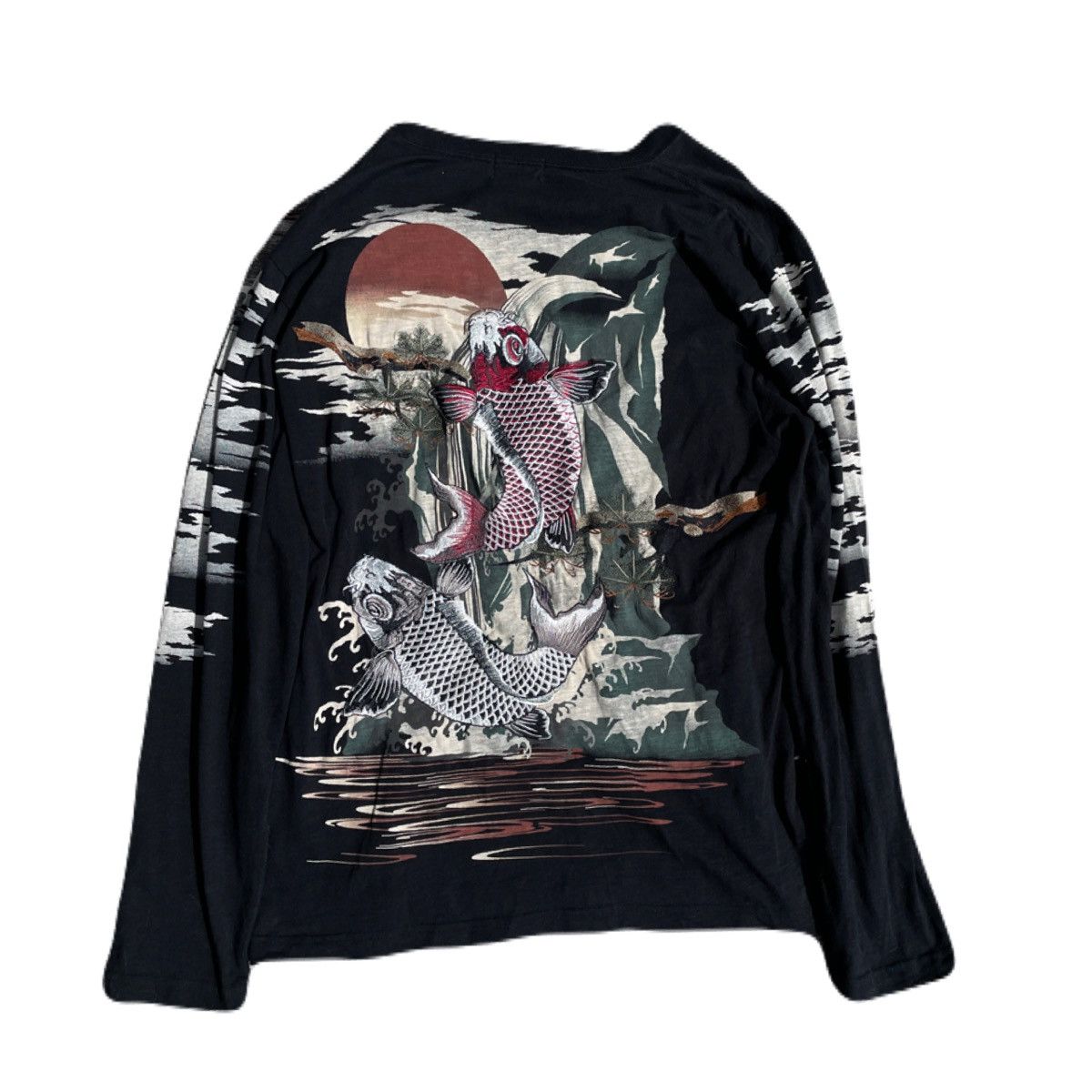 Japanese Brand 2000s Japanese Sukajan Yakuza Embroidery Long Sleeve Tee Size US XL / EU 56 / 4 - 2 Thumbnail