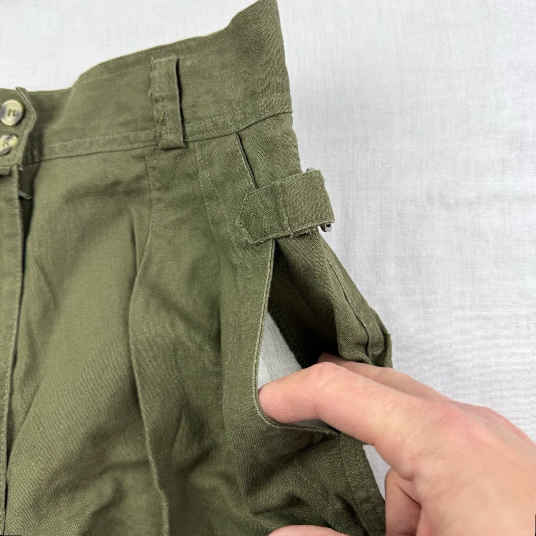 Vintage VINTAGE Morgan Square Safari Shorts Womens 14 Green High Waisted 80s Chino Size 36" / US 14 / IT 50 - 4 Thumbnail