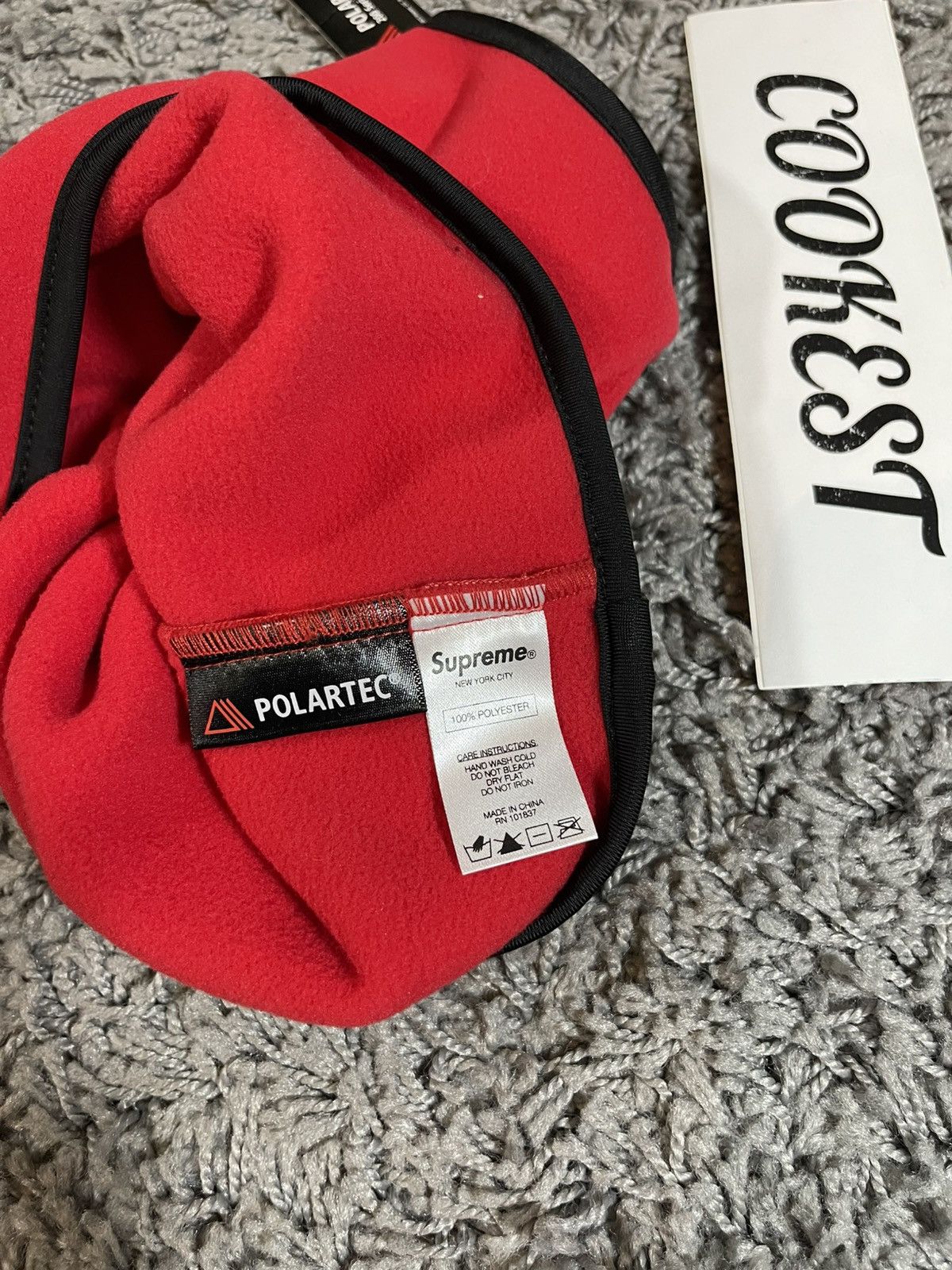 Supreme 2016FW Supreme Polartec Box Logo Fleece Neck Gaiter Red Size ONE SIZE - 6 Thumbnail