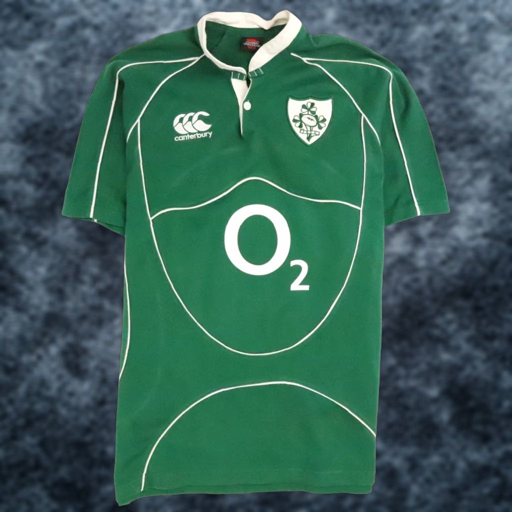Vintage Ireland IRFU Canterbury Rugby Shirt Men XL Green Casual 90s Cotton Polo