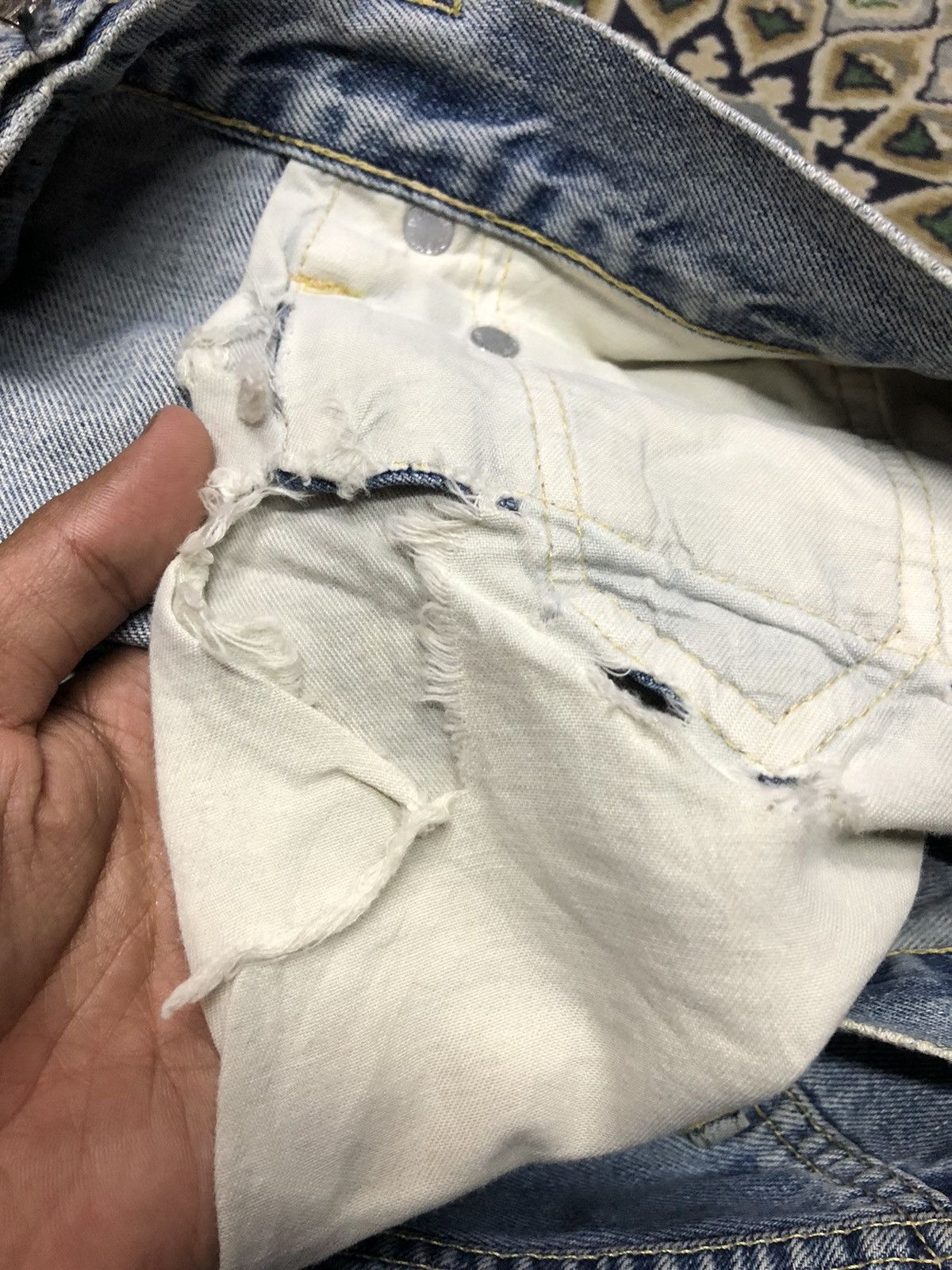 Denime DENIME JAPAN SELVEDGE DISTRESSED JEANS Size US 30 / EU 46 - 9 Thumbnail