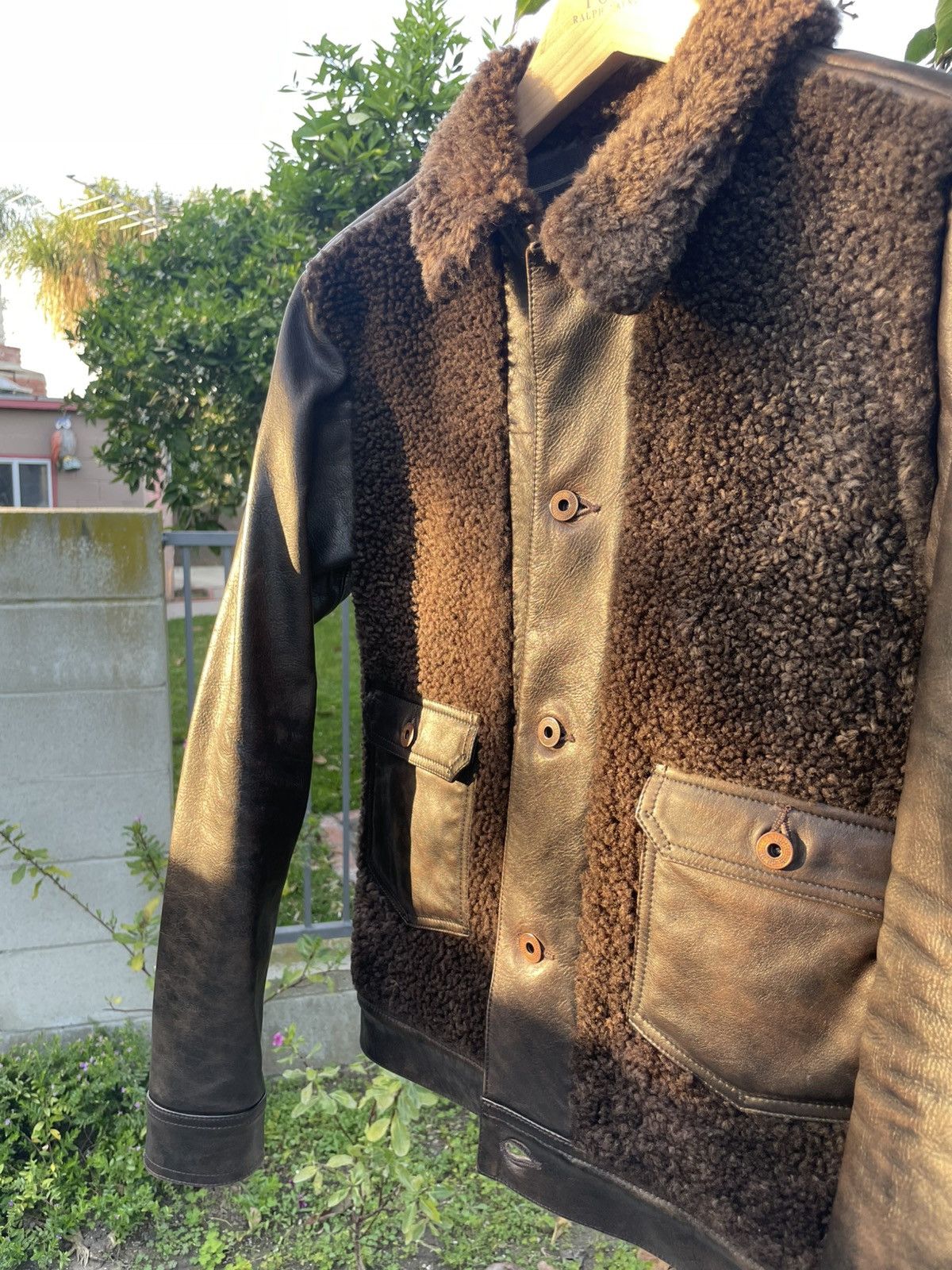 RRL Ralph Lauren RRL Ralph Lauren Shearling Leather Grizzly Jacket XS Brown Size US XS / EU 42 / 0 - 5 Thumbnail