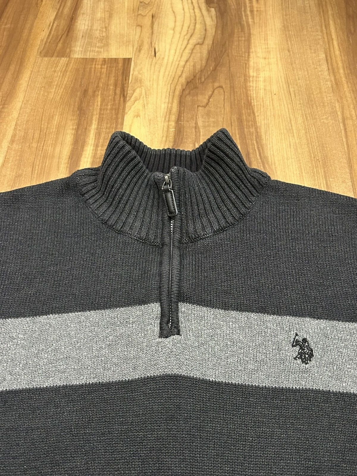 U.S. Polo Assn. U.S. Polo Assn. Stripped Quarter Zip Sweater Size US XL / EU 56 / 4 - 2 Thumbnail